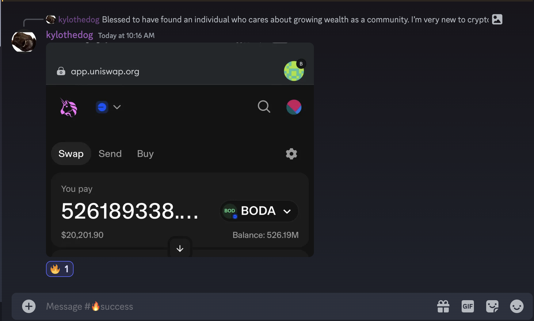 kylothedog Uniswap BODA